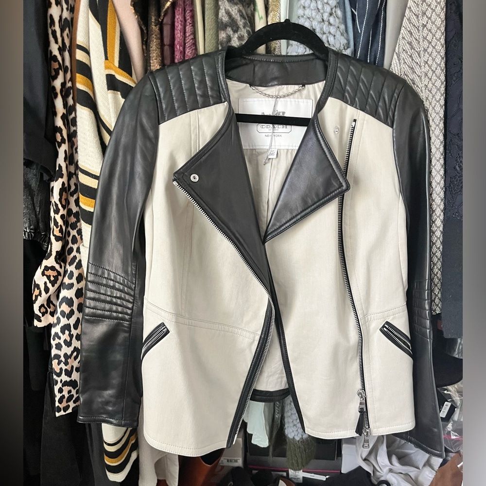 COACH Genuine Leather Moto Jacket